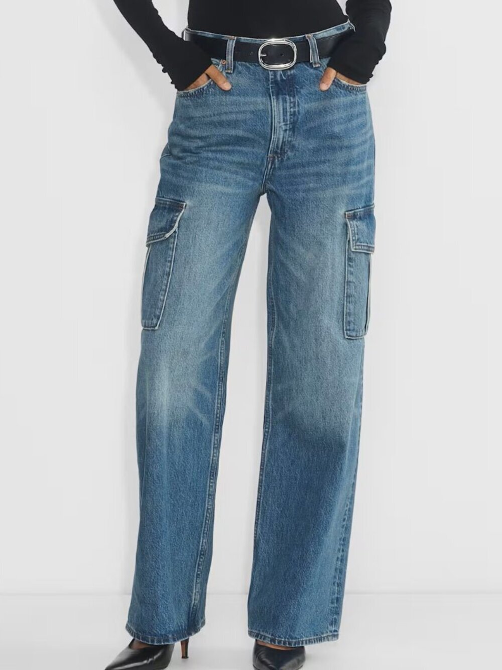 Aritzia Denim Forum The Farrah Hi-Rise Wide Leg Cargo Jean Size 26